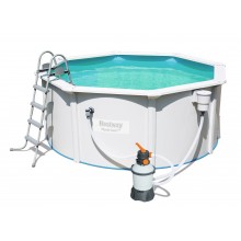 Морозоустойчивый круглый бассейн Bestway Hydrium 300х120 см с песчаным фильтром и аксессуарами, арт. 56566/56284