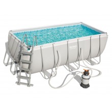 Каркасный прямоугольный бассейн Bestway 412x201x122 см с песчаным фильтром и лестницей, арт. 56457