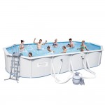 Овальный морозоустойчивый бассейн Bestway 56604 740х360х120 см с песчаным фильтром и аксессуарами