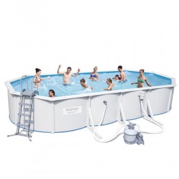 Овальный морозоустойчивый бассейн Bestway 56604 740х360х120 см с песчаным фильтром и аксессуарами