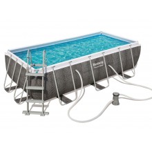 Каркасный прямоугольный бассейн Bestway Power Steel 404x201x100 см с фильтром и лестницей, арт. 56721