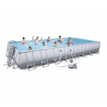 Каркасный прямоугольный бассейн Bestway 956x488x132 см с песчаным фильтром и аксессуарами, арт. 56623